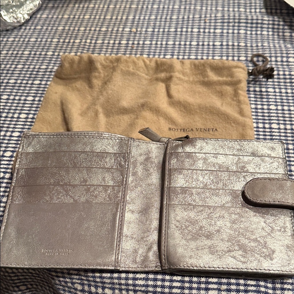 Bottega Veneta Gray Leather Wallet